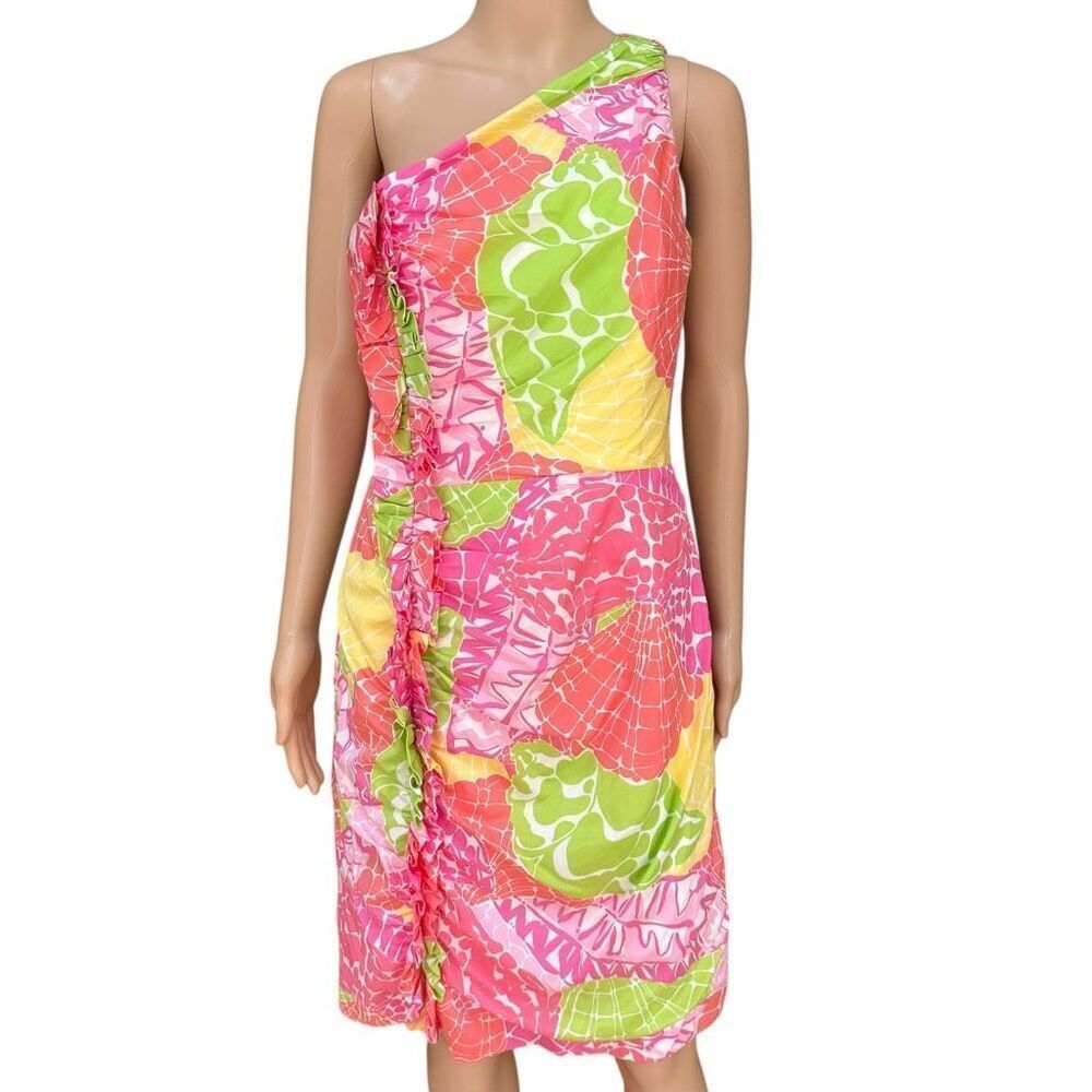 Lilly Pulitzer silk blend JULIANNE One Shoulder Dress Size 10 NWT